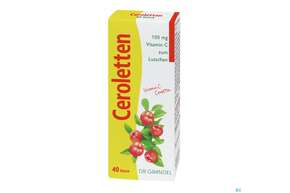 Sie sehen eine Packung Vitamin C Ceroletten Lutschtabl Dr Grandel Nr 1225 40st, Produktbild: 01 Vitamin C Ceroletten Lutschtabl Dr Grandel Nr 1225 40st, A-Nr.: 3080755 - 01