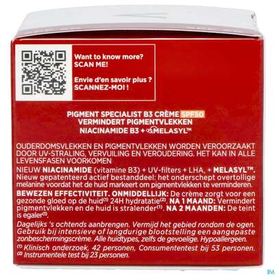Sie sehen eine Packung Vichy Liftactiv B3 Anti-pigmentflecken Creme Lsf50 50ml, Produktbild: 12 Vichy Liftactiv B3 Anti-pigmentflecken Creme Lsf50 50ml, A-Nr.: 5662504 - 12