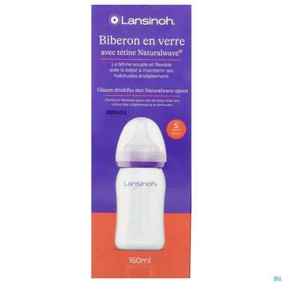 Saugflaschen -lansinoh Weithals Natural Wave 160ml Glas Slow Flow Sauge 1st, A-Nr.: 4737855 - 06