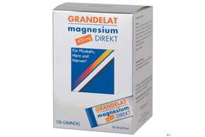 Sie sehen eine Packung Magnesium Grandelat Direkt 400mg Briefchen Nr.3039 40st, Produktbild: 01 Magnesium Grandelat Direkt 400mg Briefchen Nr.3039 40st, A-Nr.: 3093663 - 01