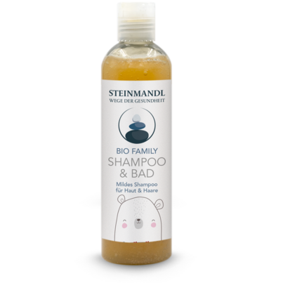 Sie sehen eine Packung STEINMANDL MUKI SHAMPOO UND BAD, Produktbild: 01 STEINMANDL MUKI SHAMPOO UND BAD, A-Nr.: 5975309 - 01