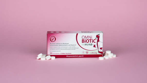 Sie sehen eine Packung OMNi-BiOTiC® iMMUND, 30 Lutschtabletten, Produktbild: 02 OMNi-BiOTiC® iMMUND, 30 Lutschtabletten, A-Nr.: 5462981 - 02