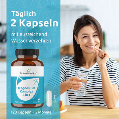 R(h)ein Nutrition Magnesium Komplex 4 in 1 Kapseln hochdosiert vegan, A-Nr.: 5987206 - 04