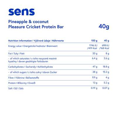 SENS Pleasure Proteinriegel mit Grillenmehl - Ananas &amp; Kokosnuss, A-Nr.: 5948614 - 04