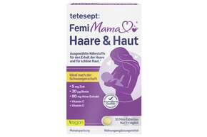 Sie sehen eine Packung tetesept Femi Mama® Haare & Haut, Produktbild: 01 tetesept Femi Mama® Haare & Haut, A-Nr.: 5316699 - 01
