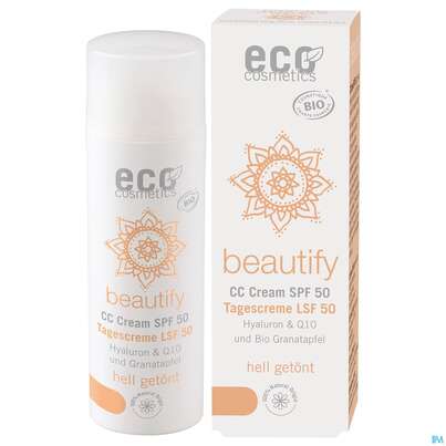 Eco Cosmetics Bio/gesichtspflege Opc/q10/hyaluron Cc Creme Lsf50 Hell 50ml, A-Nr.: 4862773 - 02