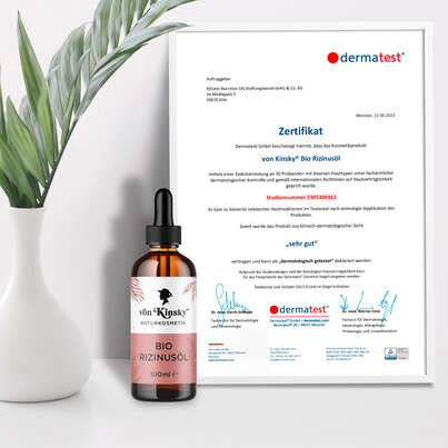 Sie sehen eine Packung von Kinsky® Bio Rizinus Öl 100 % rein & kaltgepresst für Haut & Haare, Produktbild: 07 von Kinsky® Bio Rizinus Öl 100 % rein & kaltgepresst für Haut & Haare, A-Nr.: 5987413 - 07