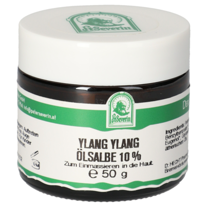 Sie sehen eine Packung YLANG YLANG OELSALBE 10% 50 G, Produktbild: 01 YLANG YLANG OELSALBE 10% 50 G, A-Nr.: 5748743 - 01