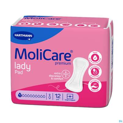 Sie sehen eine Packung Inkontinenz Molicare Premium/lady Pad Tropfen 1 P12 12st, Produktbild: 03 Inkontinenz Molicare Premium/lady Pad Tropfen 1 P12 12st, A-Nr.: 5933972 - 03