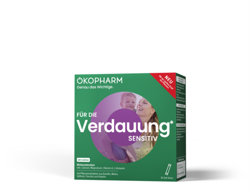 Sie sehen eine Packung Ökopharm® Wirkkombination für die Verdauung Sensitiv Saft Sticks 30 ST, Produktbild: 01 Ökopharm® Wirkkombination für die Verdauung Sensitiv Saft Sticks 30 ST, A-Nr.: 5950930 - 01