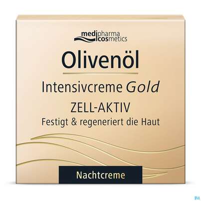 Sie sehen eine Packung Oliven Oel Dr.theiss Intensiv Creme Gold Nacht Zell Aktiv 50ml, Produktbild: 02 Oliven Oel Dr.theiss Intensiv Creme Gold Nacht Zell Aktiv 50ml, A-Nr.: 4900982 - 02