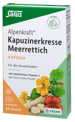 Sie sehen eine Packung Salus Alpenkraft® Kapuzinerkresse Meerrettich Kapseln, Produktbild: 01 Salus Alpenkraft® Kapuzinerkresse Meerrettich Kapseln, A-Nr.: 4801501 - 01