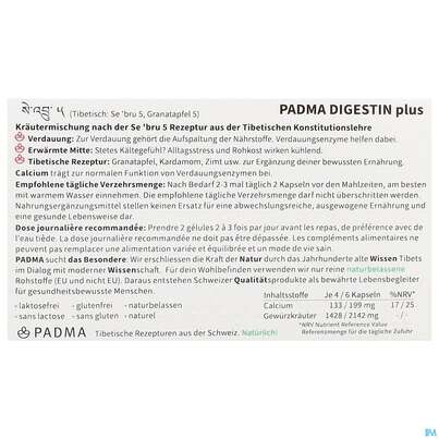 Sie sehen eine Packung Padma Kapseln Digestin Plus Verdauung 60st, Produktbild: 03 Padma Kapseln Digestin Plus Verdauung 60st, A-Nr.: 5671704 - 03