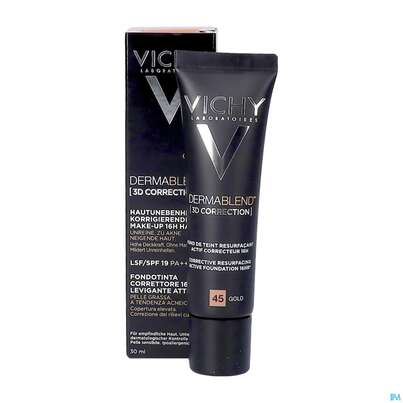 Sie sehen eine Packung Vichy Dermablend 3d Coverflow 45 Gold 30ml, Produktbild: 08 Vichy Dermablend 3d Coverflow 45 Gold 30ml, A-Nr.: 4436013 - 08