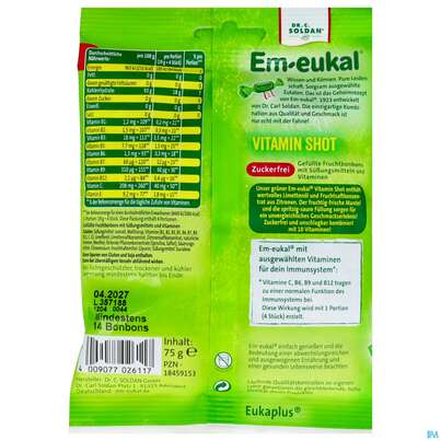 Em-eukal Bonbons Zuckerfrei Vitamin Shot Sauer 75g, A-Nr.: 5899525 - 03