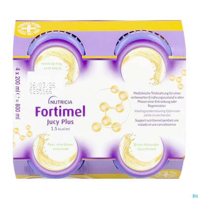 Fortimel/jucy Plus Fluessig 200ml Birne Holunder 4st, A-Nr.: 5808528 - 08