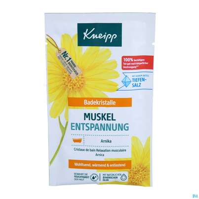 Sie sehen eine Packung Kneipp Badekristalle Arnika Aktiv 60g, Produktbild: 01 Kneipp Badekristalle Arnika Aktiv 60g, A-Nr.: 3171618 - 01