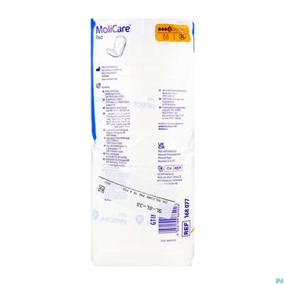 Sie sehen eine Packung Inkontinenz Molicare Pad Tropfen 4 P30 30st, Produktbild: 05 Inkontinenz Molicare Pad Tropfen 4 P30 30st, A-Nr.: 5934322 - 05
