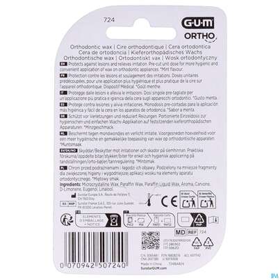 Sie sehen eine Packung Zahnpflege Gum Orthodont Wachs Klar 723 1st, Produktbild: 03 Zahnpflege Gum Orthodont Wachs Klar 723 1st, A-Nr.: 3115815 - 03