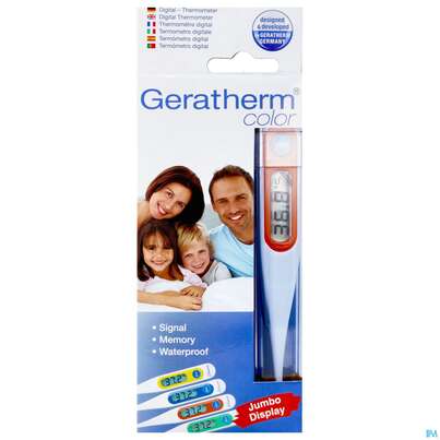 Sie sehen eine Packung Thermometer-fieber Digital Geratherm Color 1st, Produktbild: 01 Thermometer-fieber Digital Geratherm Color 1st, A-Nr.: 3253724 - 01