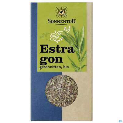 Sie sehen eine Packung Sonnentor Bio Estragon Geschnitten 00307 20g, Produktbild: 02 Sonnentor Bio Estragon Geschnitten 00307 20g, A-Nr.: 3740039 - 02