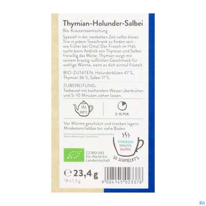 Sonnentor Aufgussbeutel/bio Thymian-holunder-salbei 02337 18st, A-Nr.: 5913159 - 04