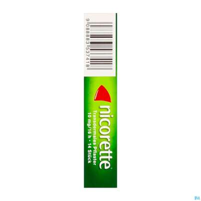 Sie sehen eine Packung Nicorette Transdermales Pflaster 10mg/16h 14st, Produktbild: 06 Nicorette Transdermales Pflaster 10mg/16h 14st, A-Nr.: 3537410 - 06