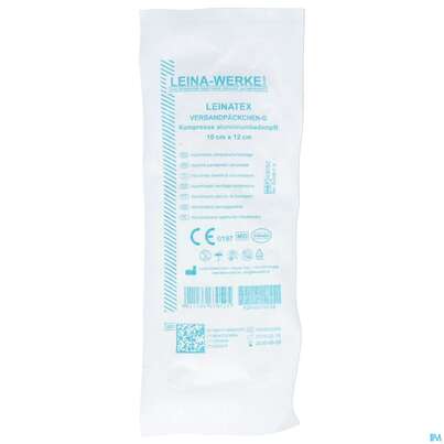 Sie sehen eine Packung Momentverbaende Verpandpaeckchen-steril Kompresse Aluminiumbed Leinatex 10x12cm Gross 1st, Produktbild: 01 Momentverbaende Verpandpaeckchen-steril Kompresse Aluminiumbed Leinatex 10x12cm Gross 1st, A-Nr.: 5809410 - 01