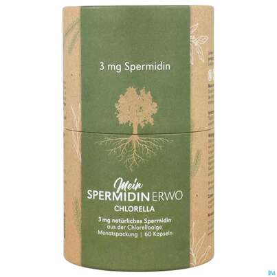 Sie sehen eine Packung Mein Spermidinerwo Chlorella Kapseln 60st, Produktbild: 01 Mein Spermidinerwo Chlorella Kapseln 60st, A-Nr.: 5884251 - 01