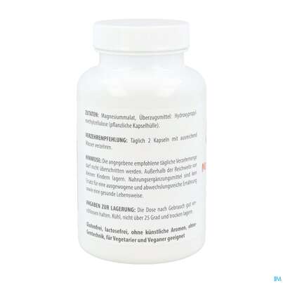 Sie sehen eine Packung Magnesium Malat 1000mg Kapseln Elementar Vita World 120st, Produktbild: 03 Magnesium Malat 1000mg Kapseln Elementar Vita World 120st, A-Nr.: 5608953 - 03