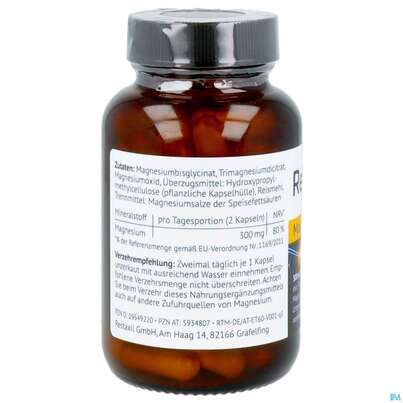 Sie sehen eine Packung Magnesium Kapseln Restaxil 60st, Produktbild: 03 Magnesium Kapseln Restaxil 60st, A-Nr.: 5934807 - 03