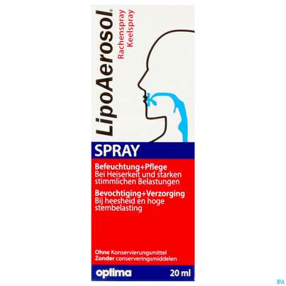 Sie sehen eine Packung Inhalatoren U.zubehoer Lipoaerosol Spray 20ml, Produktbild: 01 Inhalatoren U.zubehoer Lipoaerosol Spray 20ml, A-Nr.: 5838618 - 01