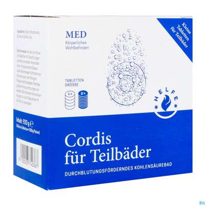 Sie sehen eine Packung Helfe Cordis Kohlensaeurebad Fuer Teilbaeder 8 Tabl 920g 500g Pulver, Produktbild: 02 Helfe Cordis Kohlensaeurebad Fuer Teilbaeder 8 Tabl 920g 500g Pulver, A-Nr.: 5921822 - 02