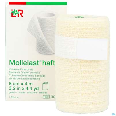 Fixierbinden Mollelast Haft Weiss 4mx 8cm 1st, A-Nr.: 1767666 - 10