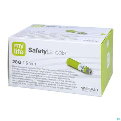 Sie sehen eine Packung Diagnostika U.zubehoer My Safety Lancets 200st, Produktbild: 04 Diagnostika U.zubehoer My Safety Lancets 200st, A-Nr.: 3943618 - 04