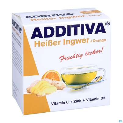 Sie sehen eine Packung Additiva Pulver Heisser Ingwer Orange 10012 10st, Produktbild: 02 Additiva Pulver Heisser Ingwer Orange 10012 10st, A-Nr.: 5810123 - 02