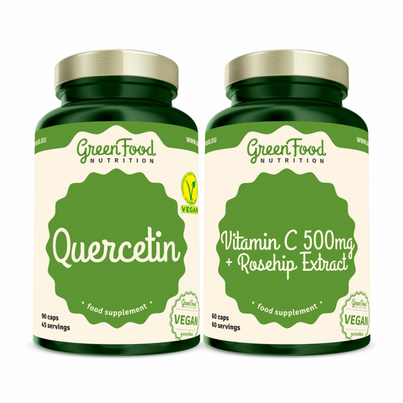 GreenFood Nutrition Quercetin 90 Kapseln + Vitamin C 500mg 60 Kapseln, A-Nr.: 5833874 - 01