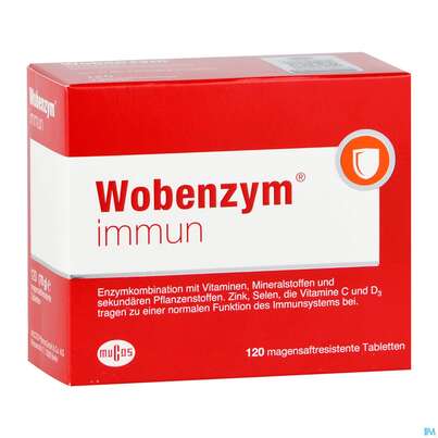 Sie sehen eine Packung Nestle Wobenzym Immun 120 Tabletten, Produktbild: 03 Nestle Wobenzym Immun 120 Tabletten, A-Nr.: 5391755 - 03