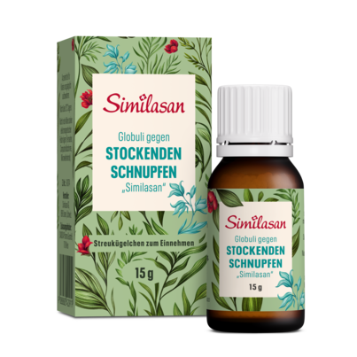 Sie sehen eine Packung Globuli gegen stockenden Schnupfen „Similasan“, Produktbild: 01 Globuli gegen stockenden Schnupfen „Similasan“, A-Nr.: 2420918 - 01