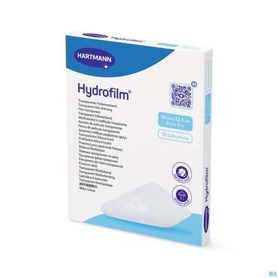 Sie sehen eine Packung Wundverband Hydrofilm 10x 12,5cm 10st, Produktbild: 04 Wundverband Hydrofilm 10x 12,5cm 10st, A-Nr.: 3697088 - 04