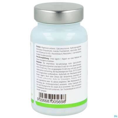 Sie sehen eine Packung Q-10 Coenzym Kapseln Melasan 60st, Produktbild: 03 Q-10 Coenzym Kapseln Melasan 60st, A-Nr.: 2690003 - 03