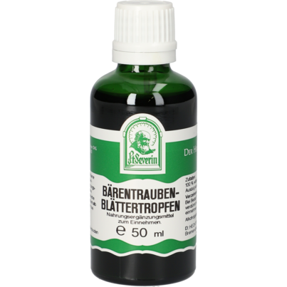 Sie sehen eine Packung BAERENTRAUBENBLAETTER TROPFEN 50 ML, Produktbild: 01 BAERENTRAUBENBLAETTER TROPFEN 50 ML, A-Nr.: 4402497 - 01