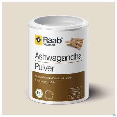 Sie sehen eine Packung Ashwagandha Pulver Bio Raab 100g, Produktbild: 03 Ashwagandha Pulver Bio Raab 100g, A-Nr.: 5871018 - 03