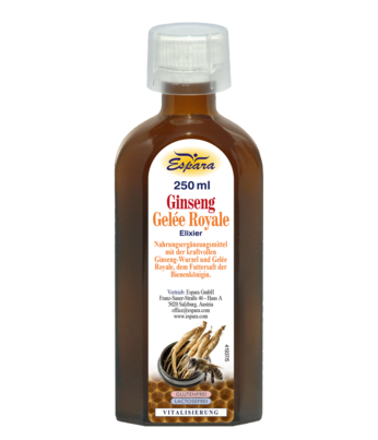Sie sehen eine Packung Espara Ginseng-Gelèe Royale Elixier, Produktbild: 01 Espara Ginseng-Gelèe Royale Elixier, A-Nr.: 4738719 - 01