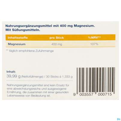 Sie sehen eine Packung Magnofit Ultra 400mg Stick 30st, Produktbild: 05 Magnofit Ultra 400mg Stick 30st, A-Nr.: 5833472 - 05