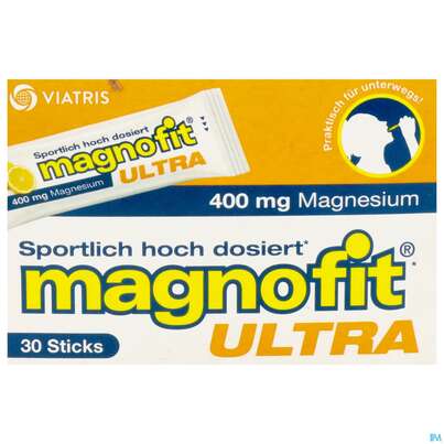 Sie sehen eine Packung Magnofit Ultra 400mg Stick 30st, Produktbild: 09 Magnofit Ultra 400mg Stick 30st, A-Nr.: 5833472 - 09