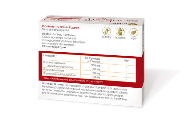 Sie sehen eine Packung Apremia Cranberry + Goldrute, Produktbild: 02 Apremia Cranberry + Goldrute, A-Nr.: 3936038 - 02