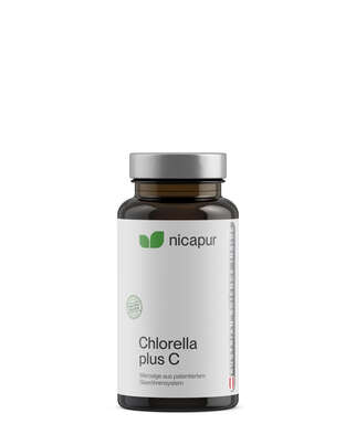Sie sehen eine Packung nicapur Chlorella plus C, Produktbild: 01 nicapur Chlorella plus C, A-Nr.: 3423853 - 01