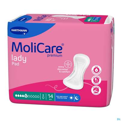 Sie sehen eine Packung Inkontinenz Molicare Premium/lady Pad Tropfen 5 14st, Produktbild: 02 Inkontinenz Molicare Premium/lady Pad Tropfen 5 14st, A-Nr.: 4918663 - 02