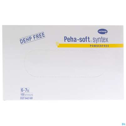 Sie sehen eine Packung Untersuchungshandschuhe Peha/soft/puderfrei Syntex Unsteril Klein S 94216 100st, Produktbild: 02 Untersuchungshandschuhe Peha/soft/puderfrei Syntex Unsteril Klein S 94216 100st, A-Nr.: 3700838 - 02